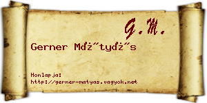 Gerner Mátyás névjegykártya