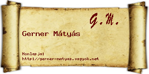 Gerner Mátyás névjegykártya
